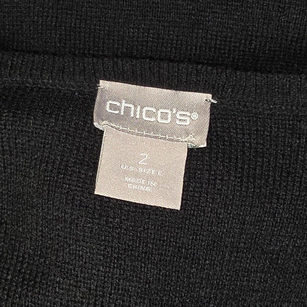 Chico's Smooth Soft Black V-Neck Long Sleeve Pullover Sweater Size Large - Picture 7 of 8